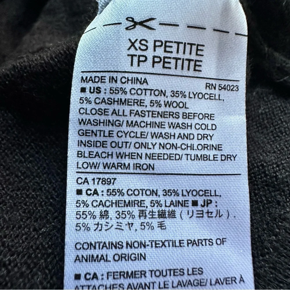 Banana Republic Factory‎ Cashmere Blend Cardigan Black Size XS P Gray Size XXS P